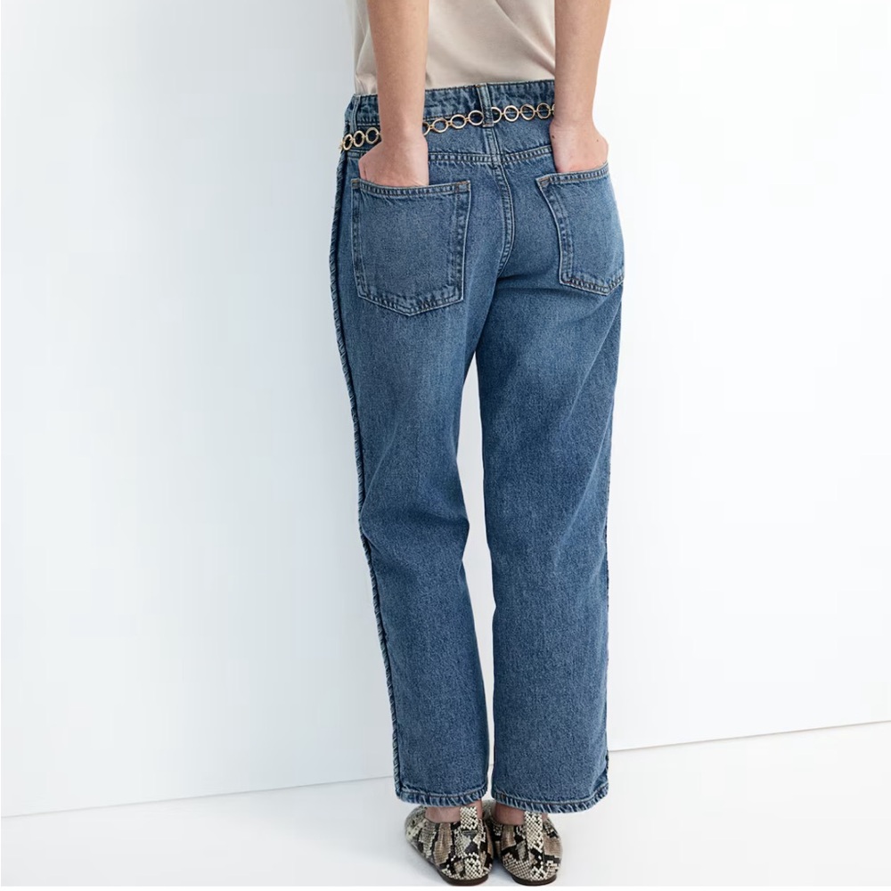 NWT H&M high waist cropped straight leg regular fit denim